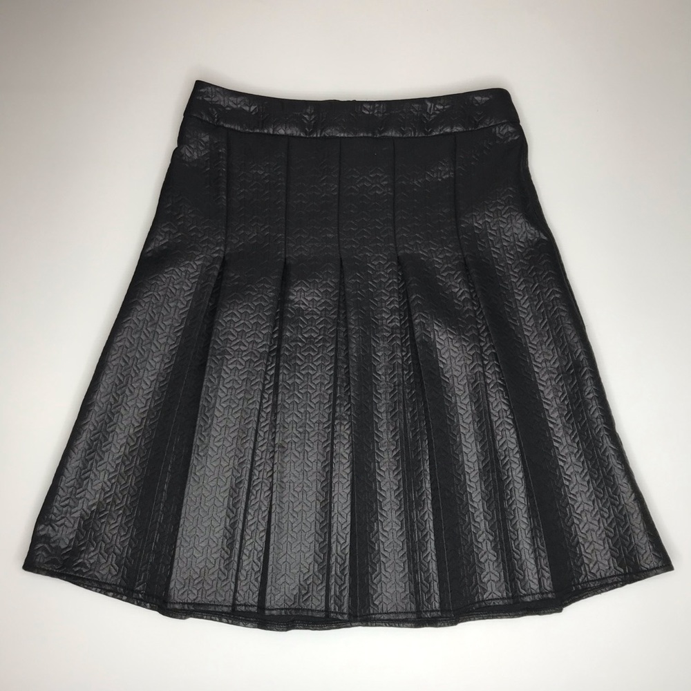 Orsay Black Leather Look Pleated Skirt
